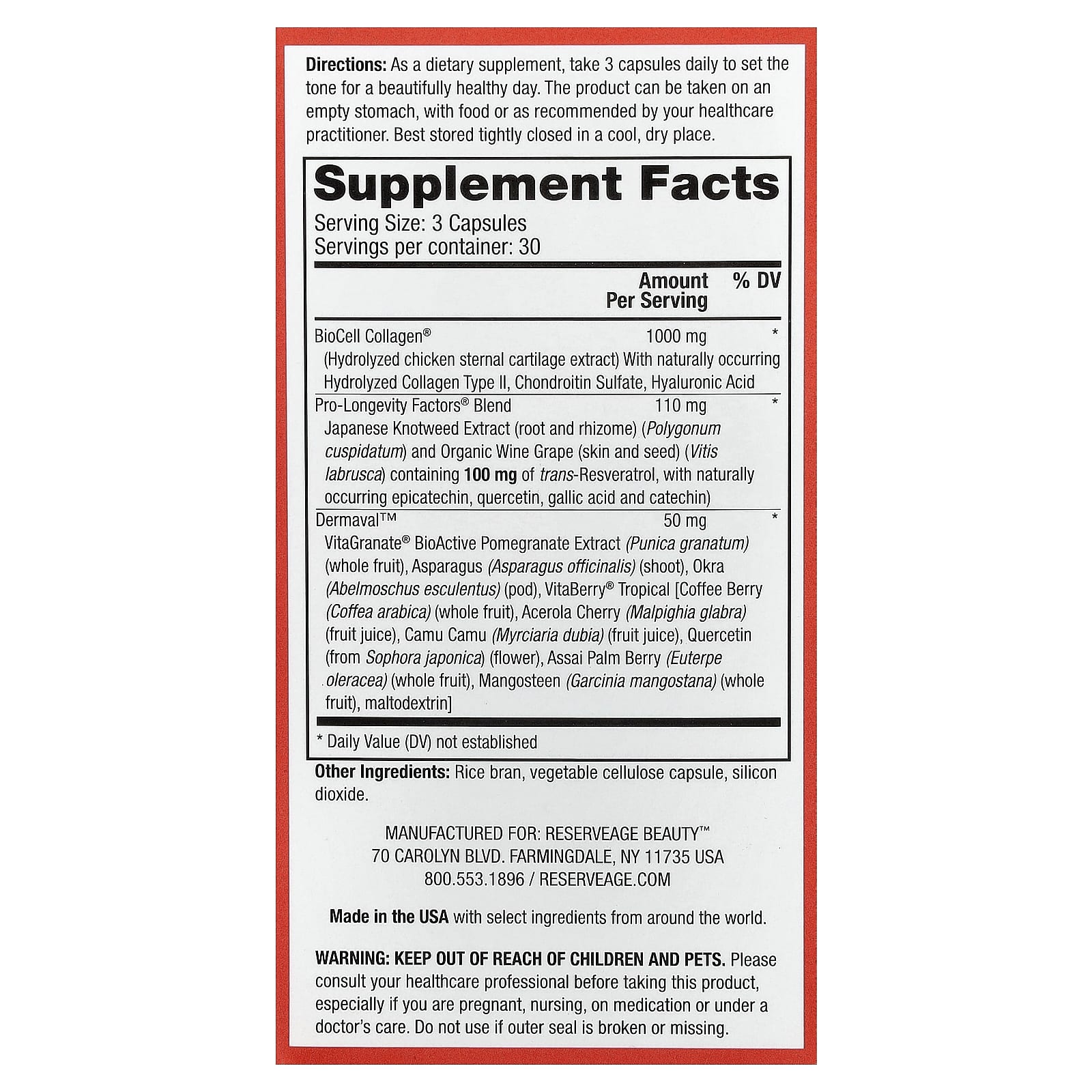 Reserveage Beauty, Ultra Collagen Booster™, 90 Capsules - Image 2