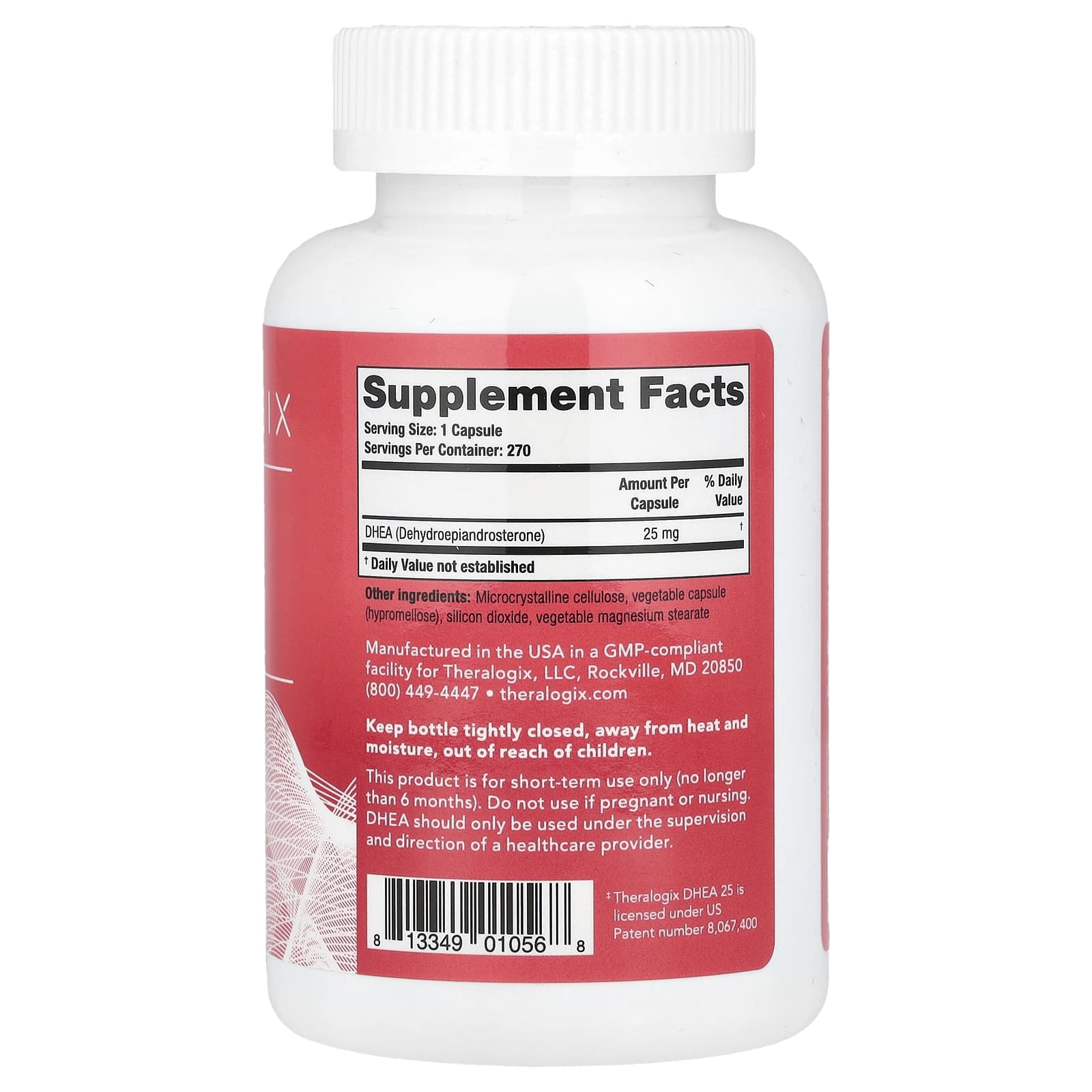 Theralogix, DHEA 25, 270 Capsules (25 mg per Capsule) - Image 2