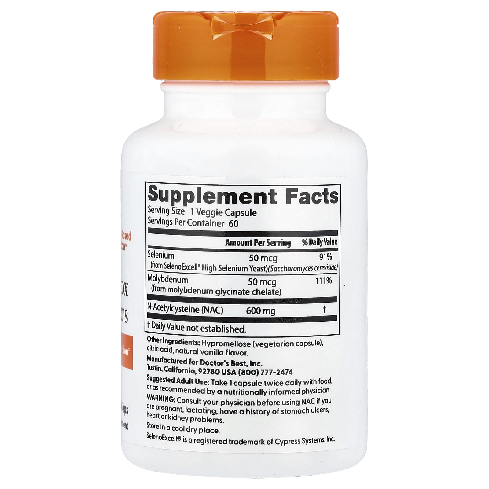 Doctor's Best, NAC Detox Regulators, 60 Veggie Caps - Image 2
