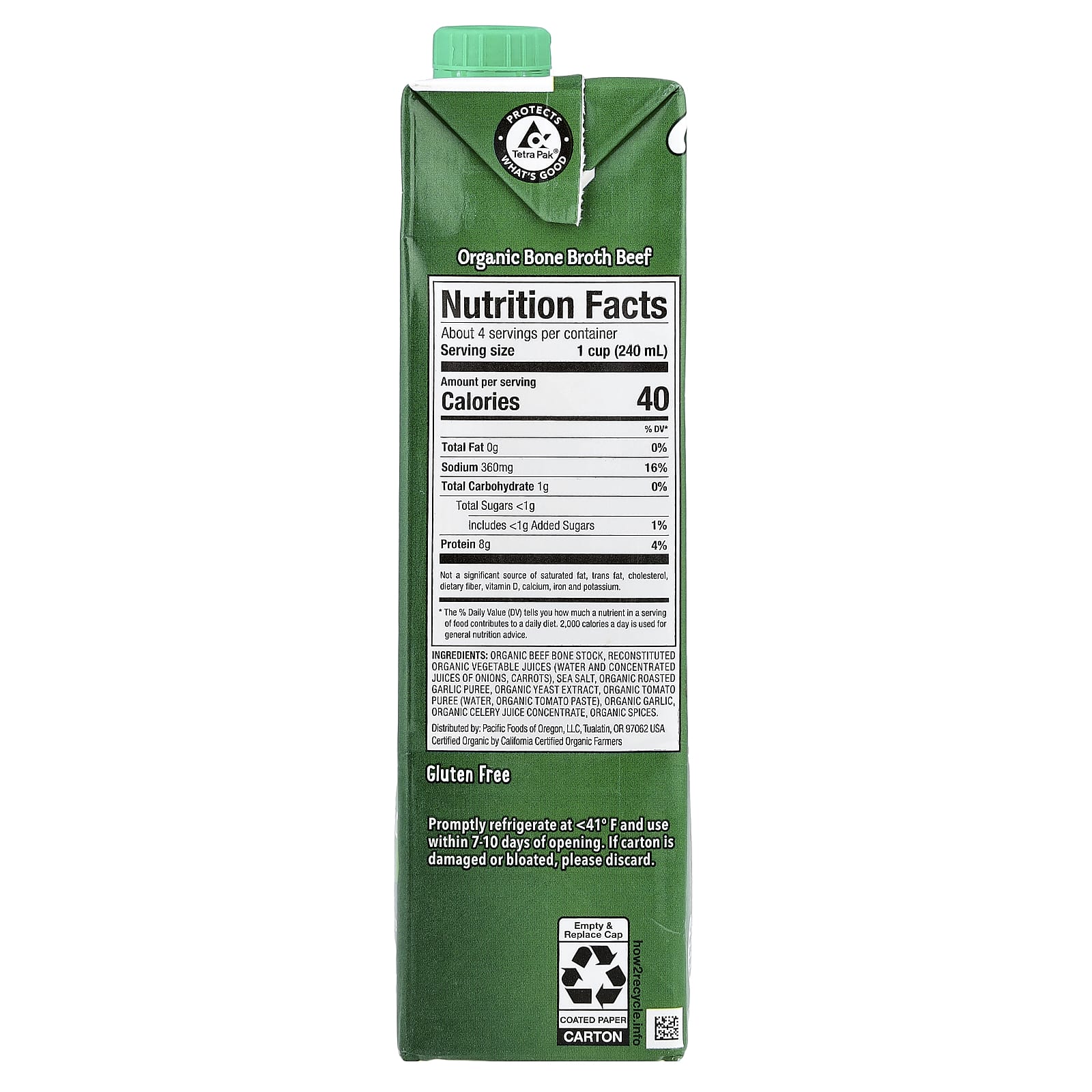 Pacific Foods, Organic Bone Broth, Beef, 32 oz (907 g) - Image 2