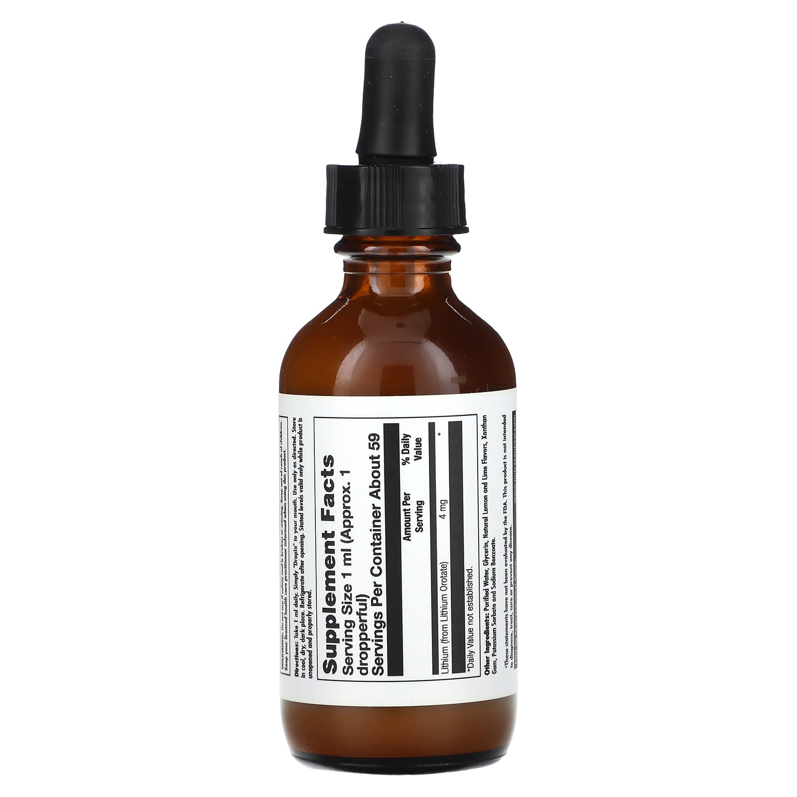 KAL, Lithium Orotate Drops, Lemon Lime, 2 fl oz (59 ml) - Image 2