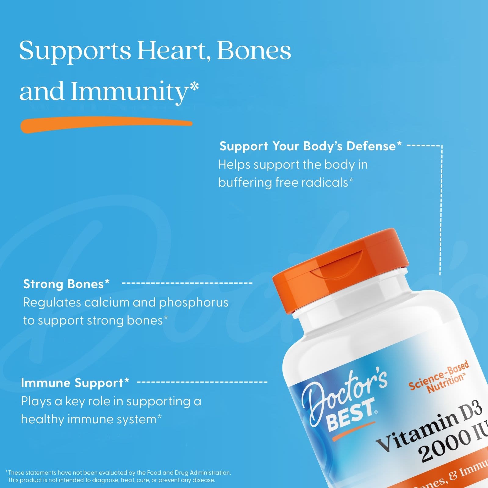 Doctor's Best, Vitamin D3, 50 mcg (2,000 IU), 180 Softgels - Image 5