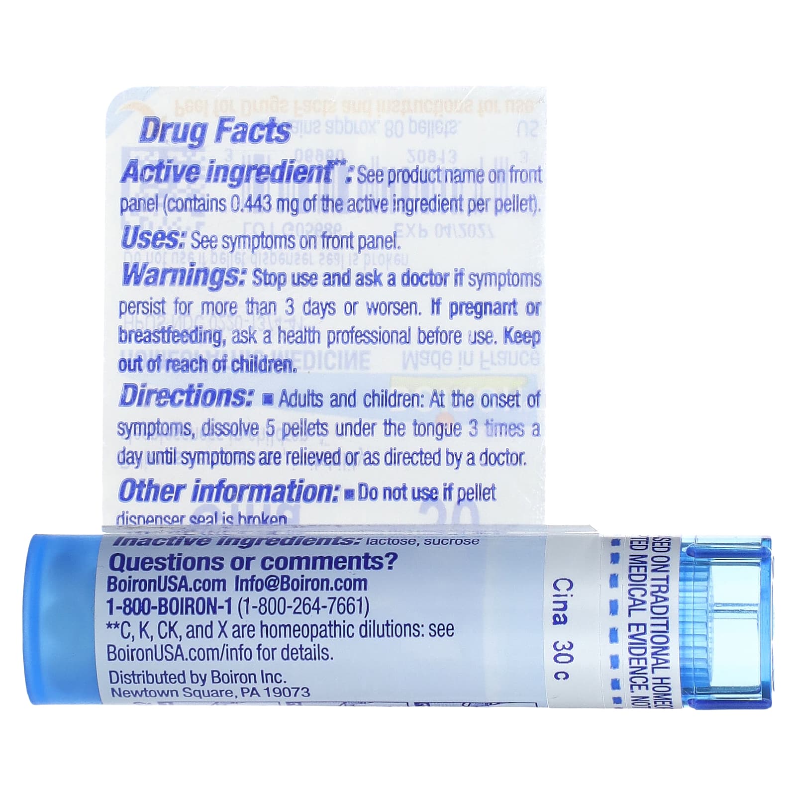 Boiron, Cina, 30C, Calm Remedy, Approx 80 Pellets - Image 2