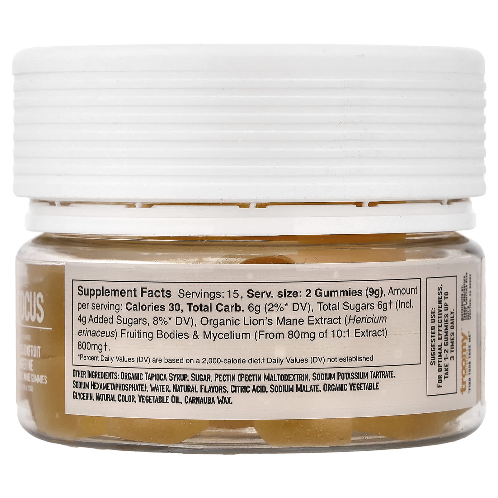 Troomy Nootropics, Focus, Functional Mushrooms Gummies, Passionfruit Tangerine, 30 Gummies - Image 2