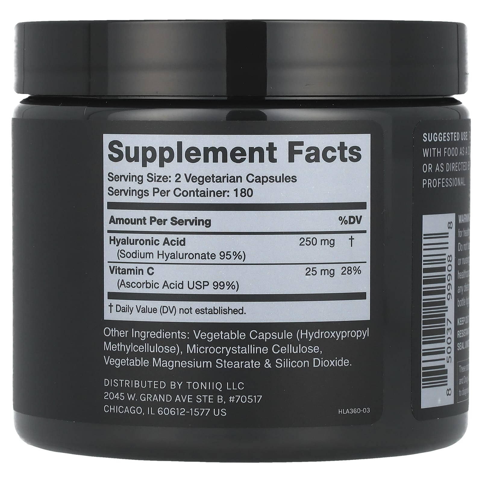Toniiq, Hyaluronic Acid, 360 Capsules - Image 2