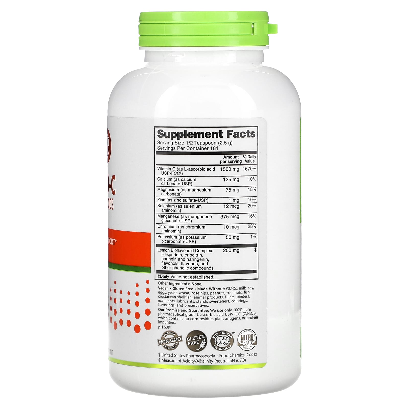 NutriBiotic, Immunity, Ascorbate Bio-C, Vitamin C with Bioflavonoids and Minerals, 16 oz (454 g) - Image 2