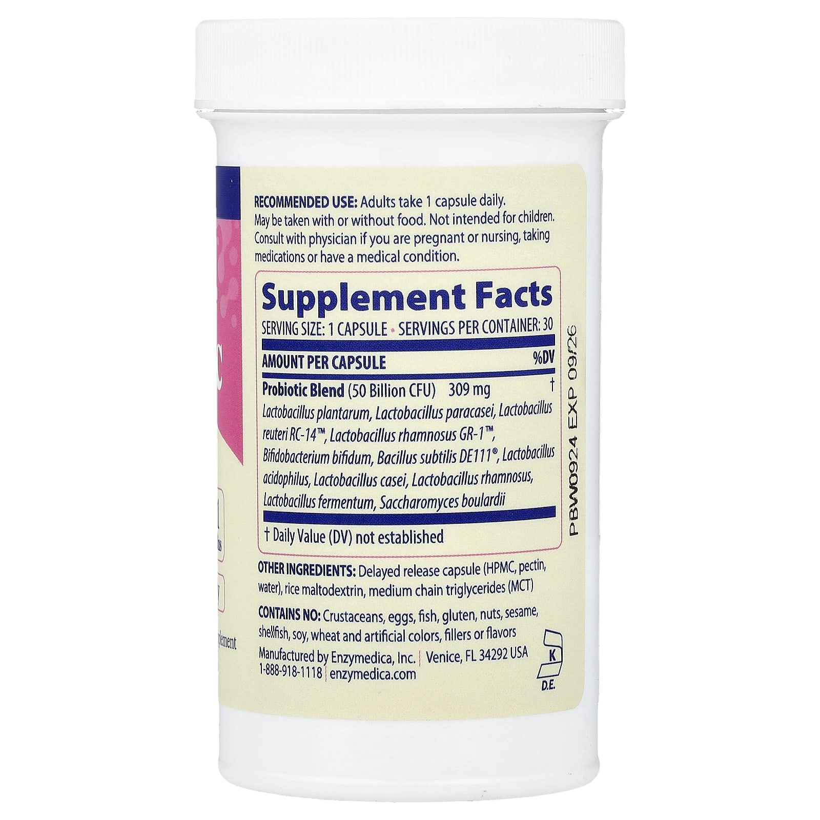 Enzymedica, SubCulture™ Probiotic For Women, 50 Billion, 30 Delayed Release Capsules - Image 2