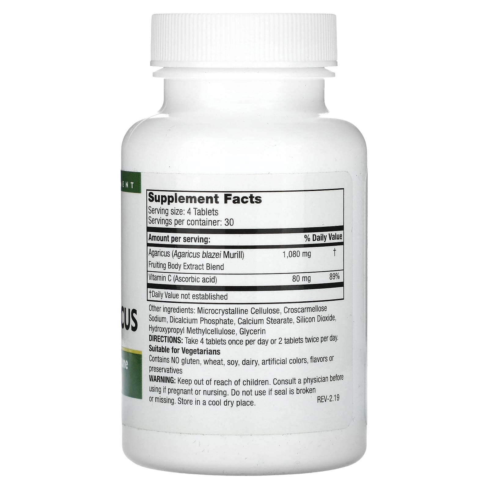 Mushroom Wisdom, Super Royal Agaricus, 120 Vegetarian Tablets - Image 2