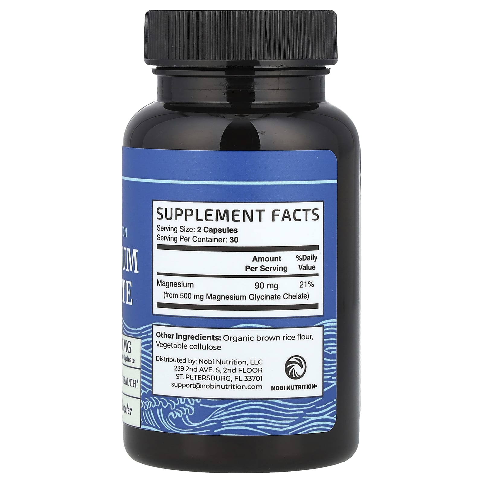 Nobi Nutrition, Magnesium Glycinate, Maximum Absorption, 60 Capsules (250 mg per Capsule) - Image 2