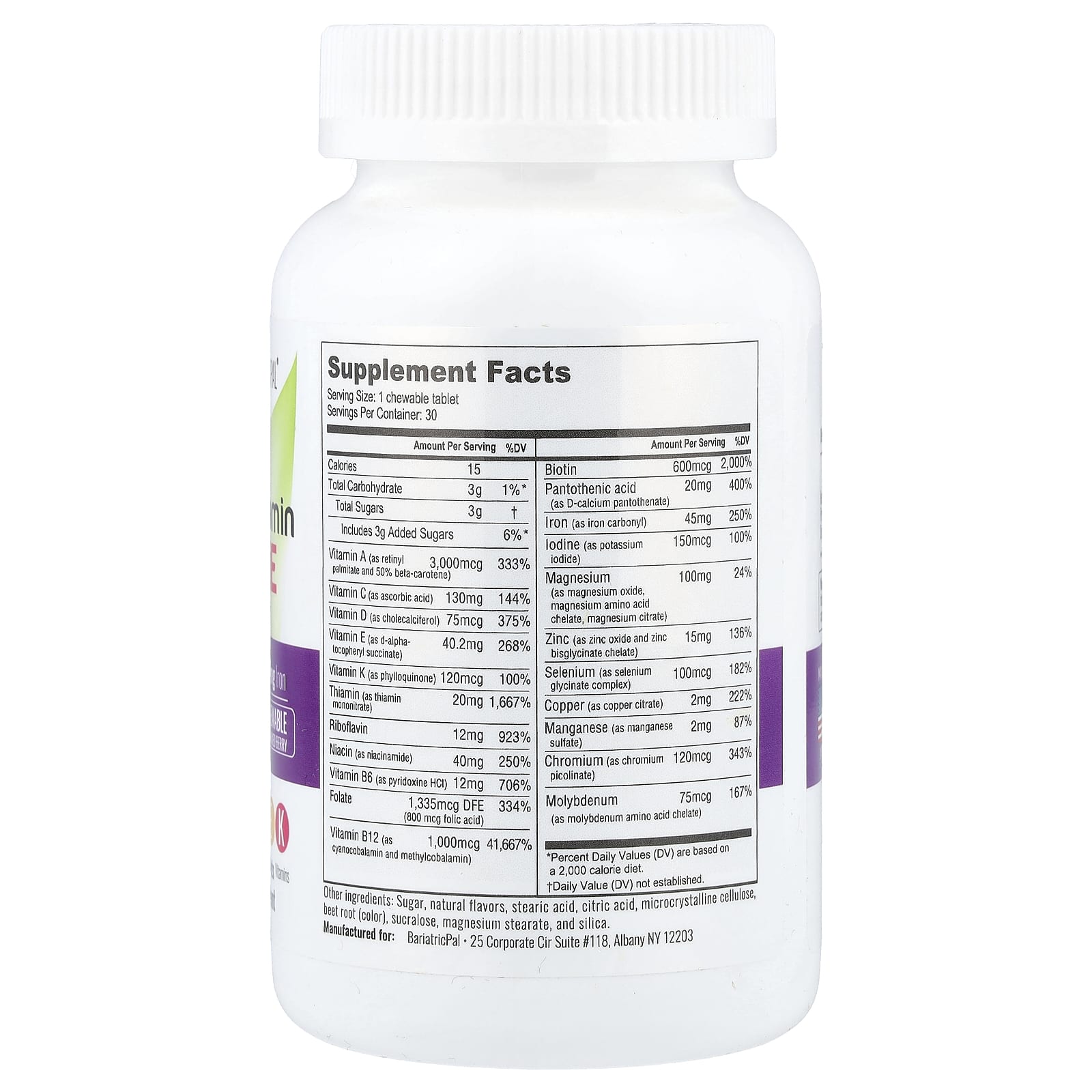 BariatricPal, Multivitamin One, Mixed Berry, 30 Chewable Tablets - Image 2