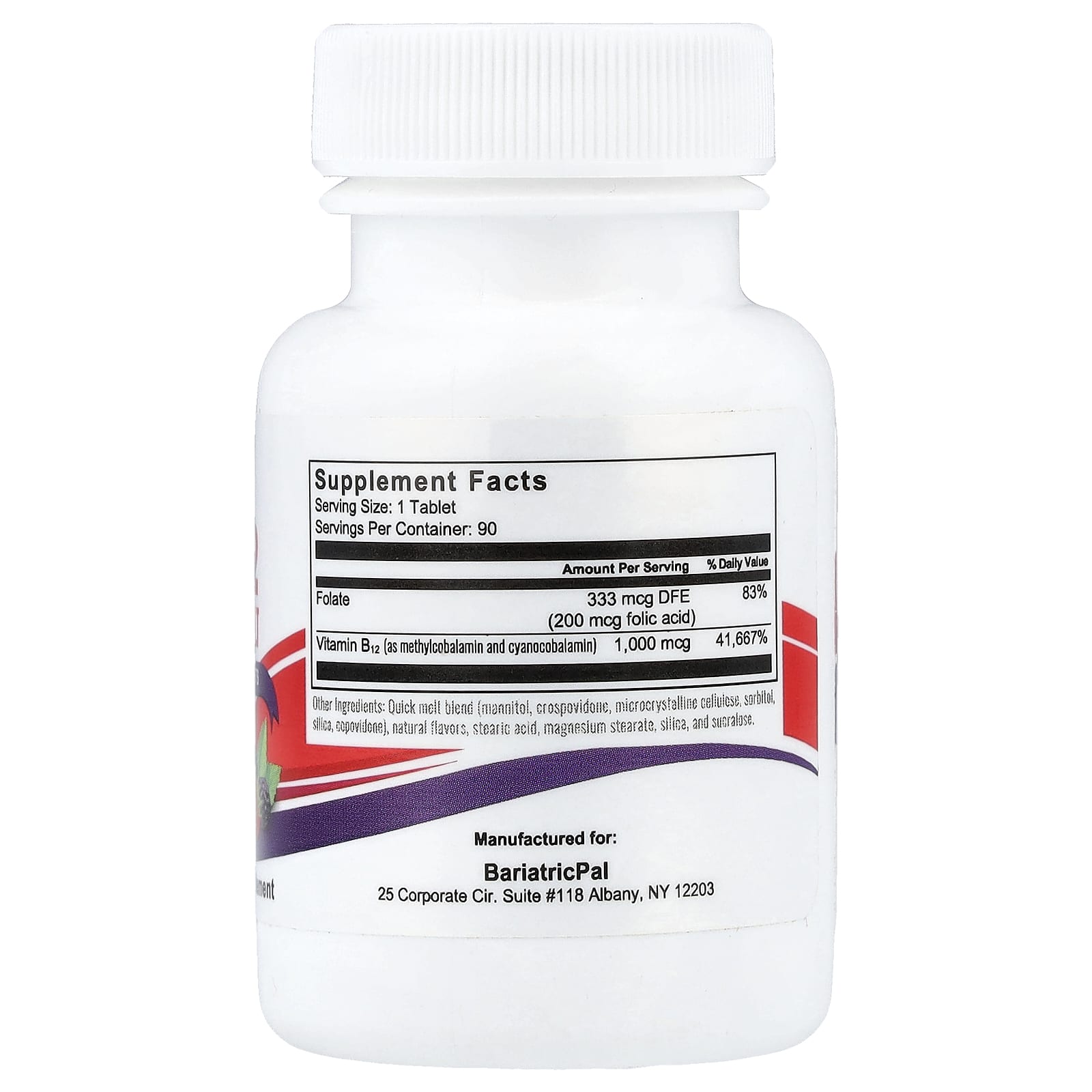 BariatricPal, B12 Quick Melt, Berry, 90 Quick-Melt Tablets - Image 2