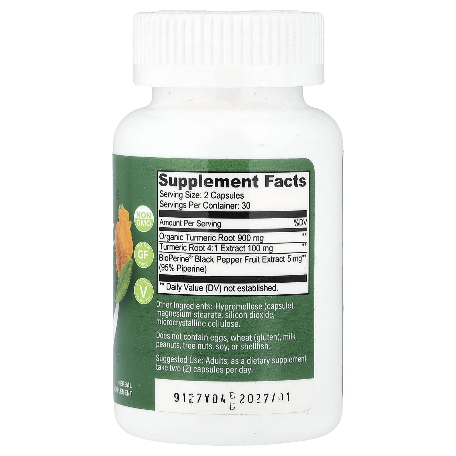 YumVs, Turmeric With BioPerine®, 60 Capsules - Image 2