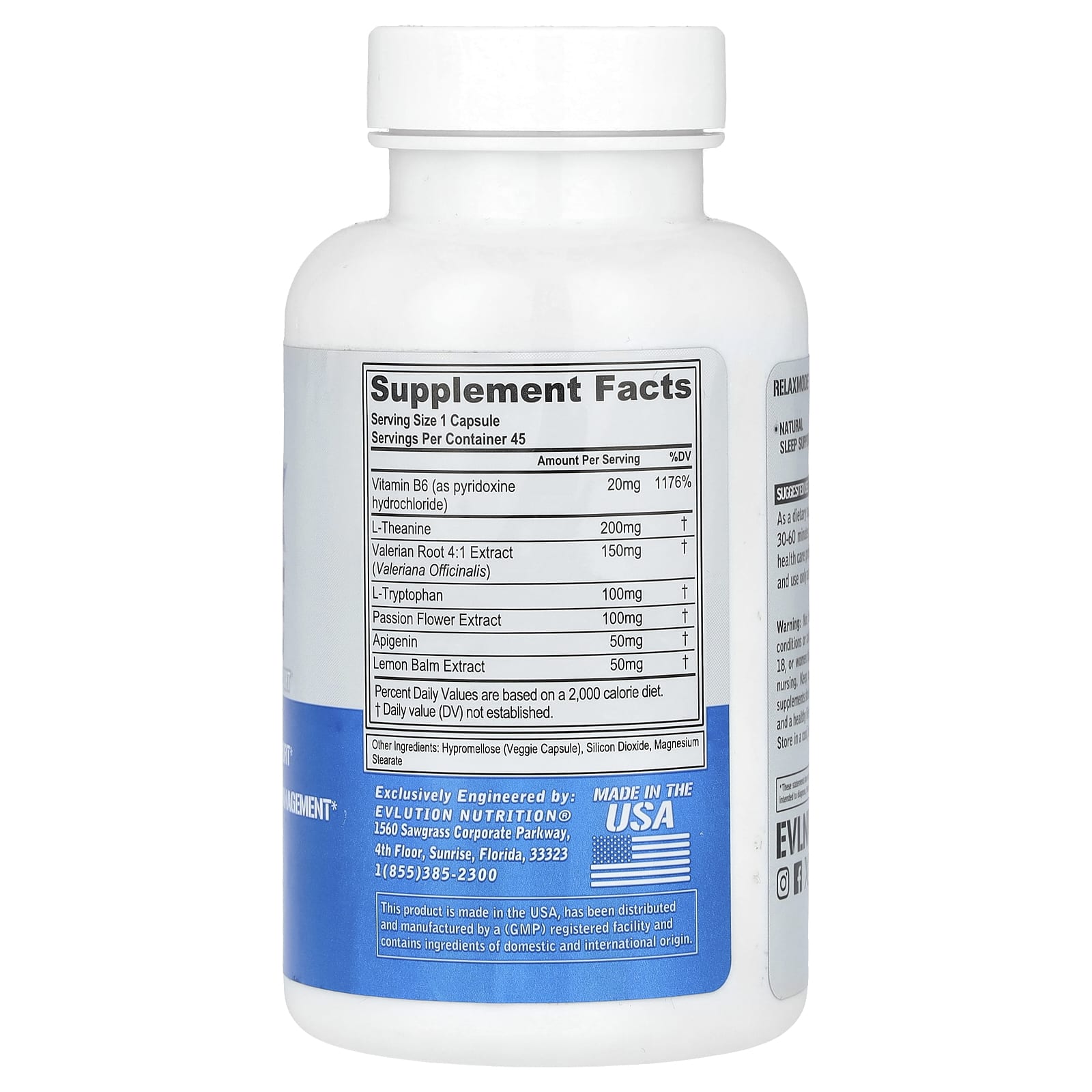 EVLution Nutrition, RelaxMode, 45 Veggie Capsules - Image 2