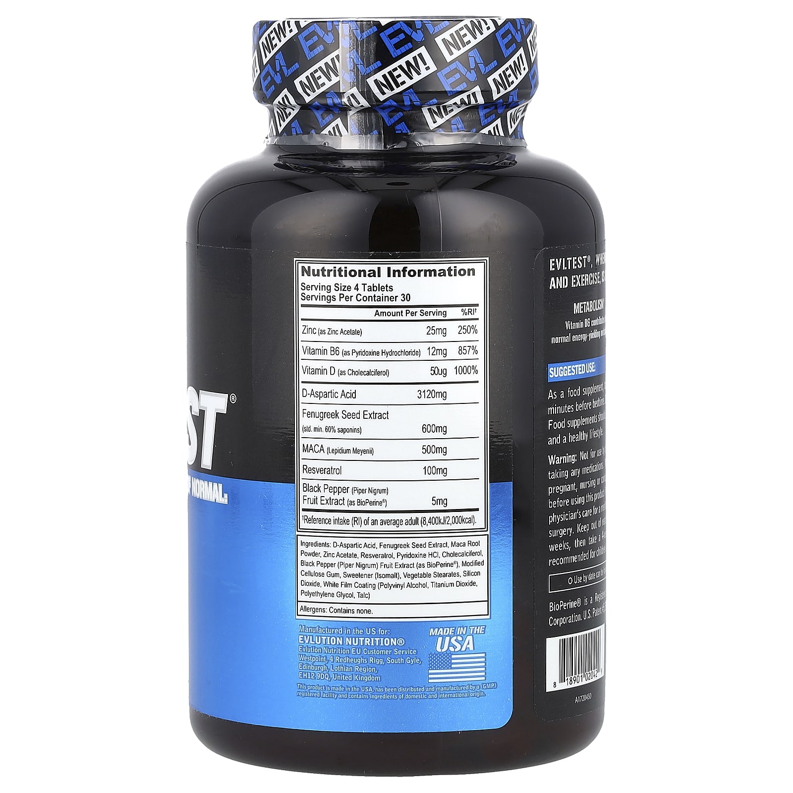 EVLution Nutrition, EVLTEST®, 120 Tablets - Image 2