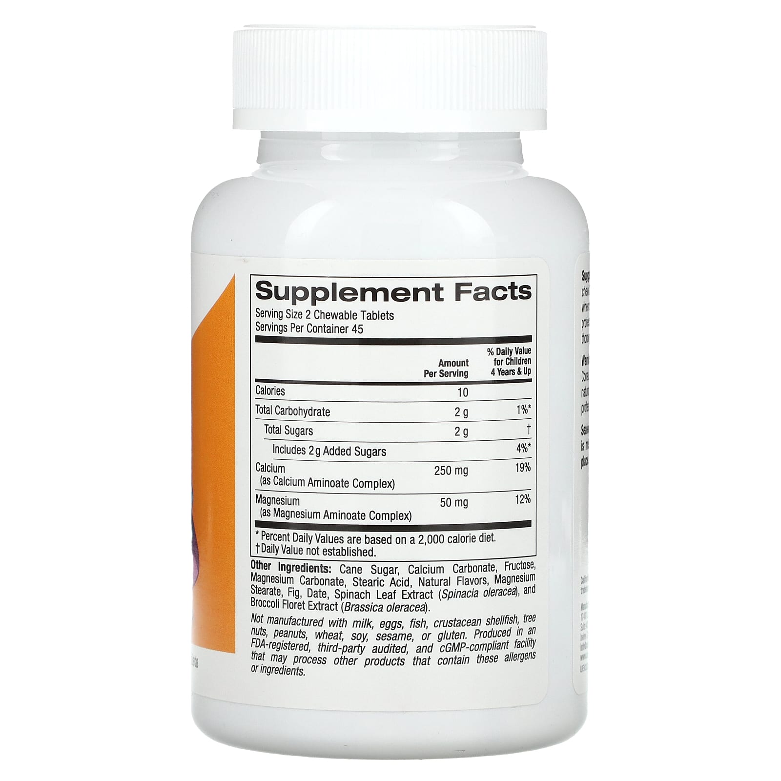 California Gold Nutrition, Chewable Calcium with Magnesium For Children, Birthday Cake, 90 Vegetarian Tablets - Image 2