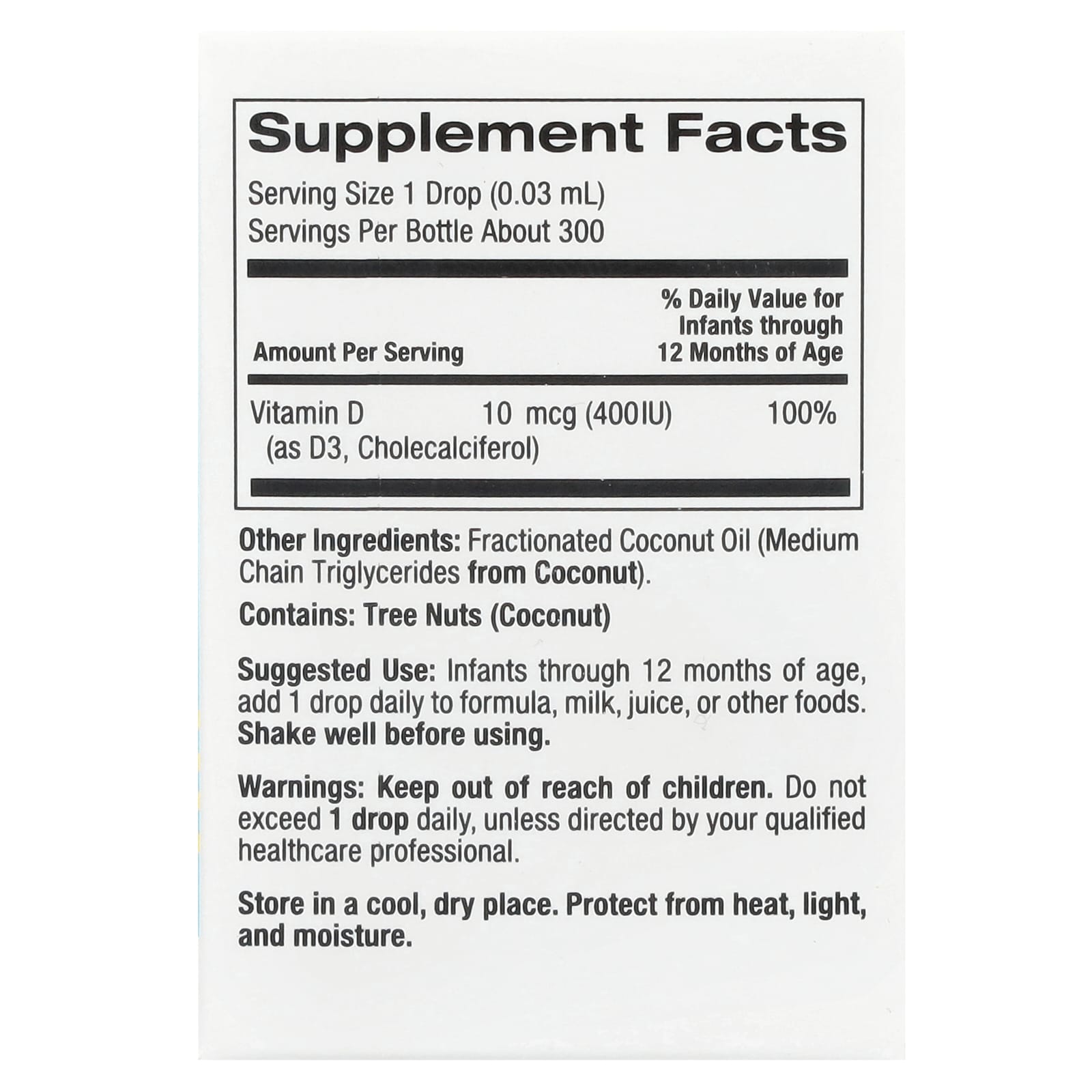 California Gold Nutrition, Baby Vitamin D3 Drops, 10 mcg (400 IU), 0.34 fl oz (10 ml) - Image 2