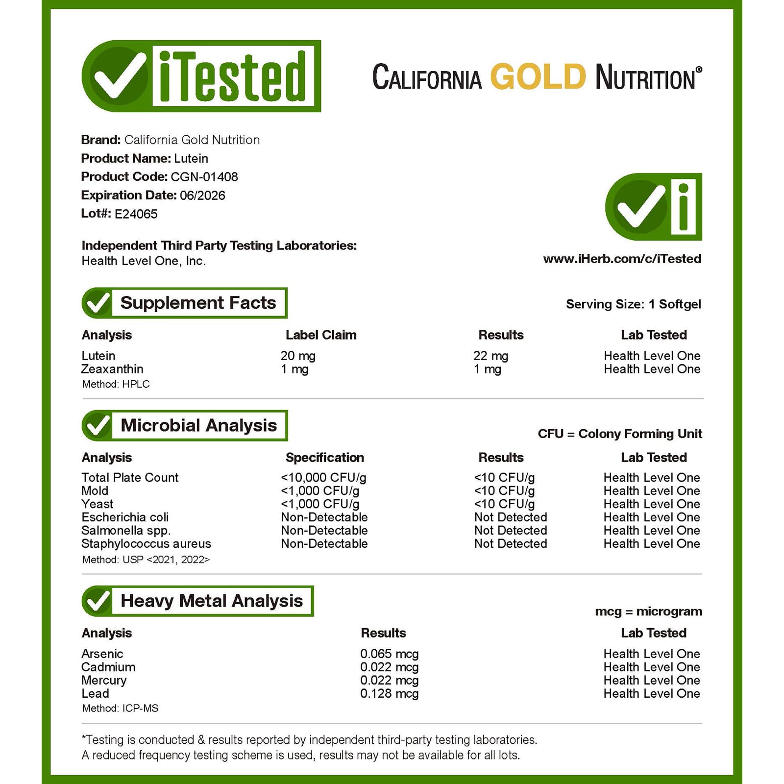 California Gold Nutrition, Lutein with Zeaxanthin from Marigold Extract, 60 Veggie Softgels - Image 5
