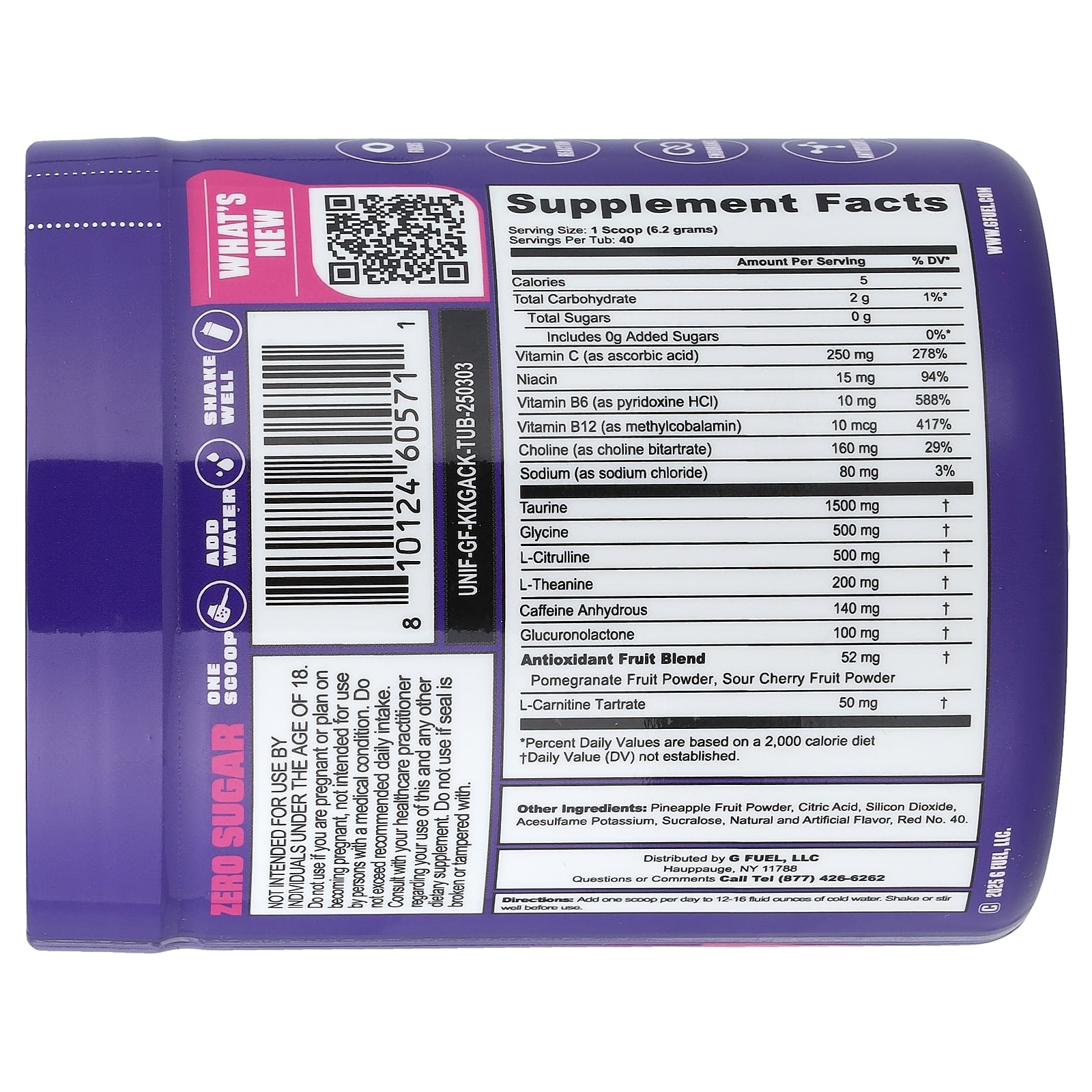 G FUEL, Energy Formula, Miami Nights, Strawberry Colada, 8.7 oz (248 g) - Image 2