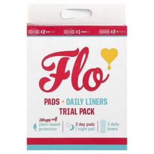 Here We Flo, Pads + Daily Liners Trial Pack, 3 Pads + 2 Liners