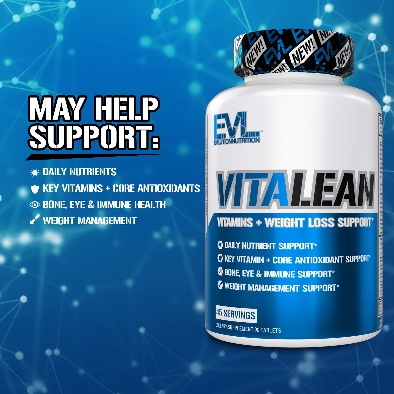 EVLution Nutrition, VitaLean, Vitamins + Weight Loss Support, 90 Tablets - Image 3