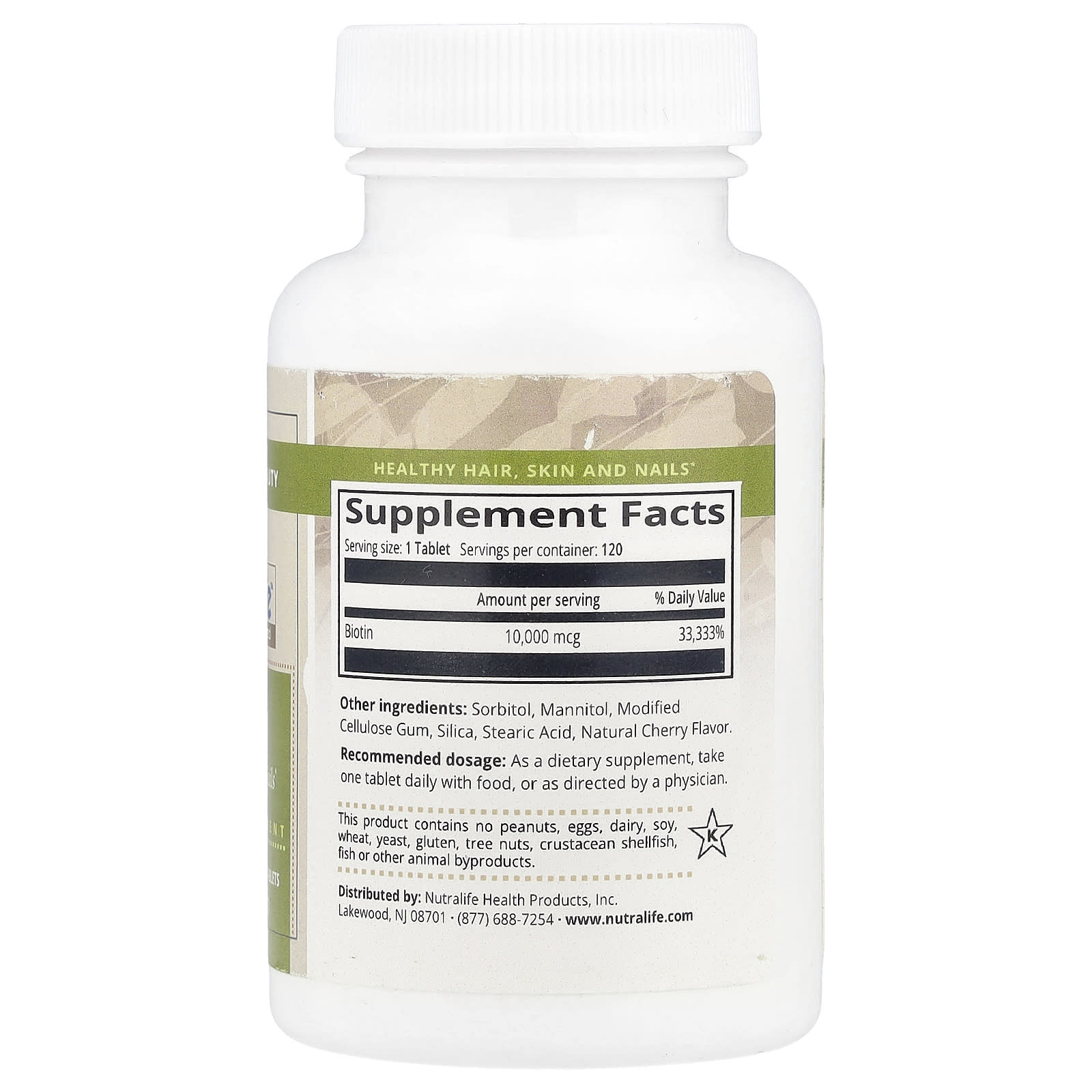 NutraLife, Biotin, 10,000 mcg, 120 Easy Chew Tablets - Image 2