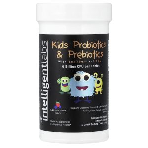 Intelligent Labs, Kids Probiotics & Prebiotics, Wildberry-licious, 60 Chewable Tablets