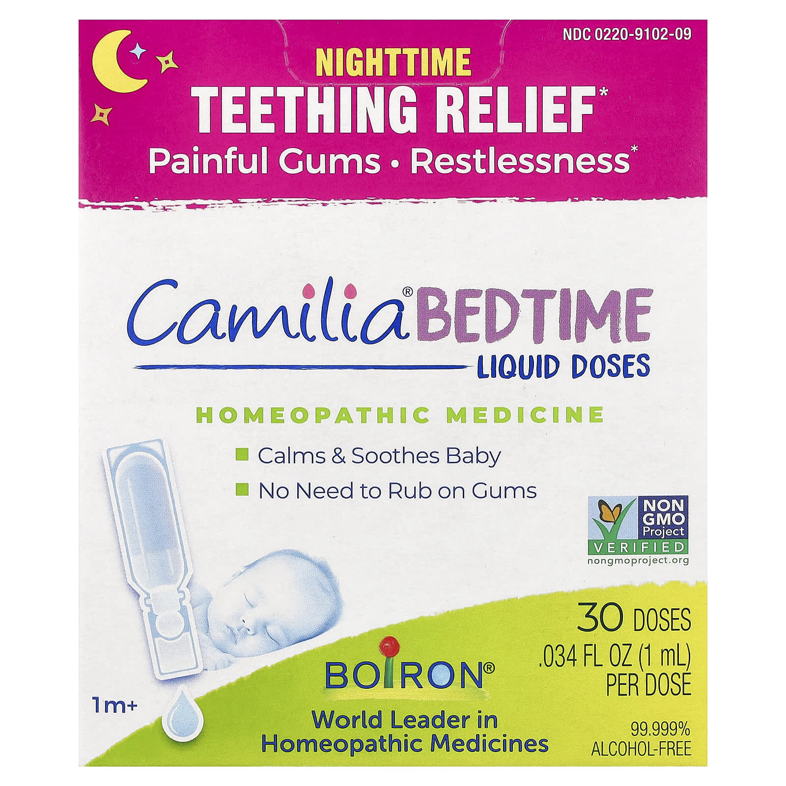 Boiron, Camilia® Bedtime Liquid Doses, 1 Month+, 30 Doses, 0.034 fl oz (1 ml) Each