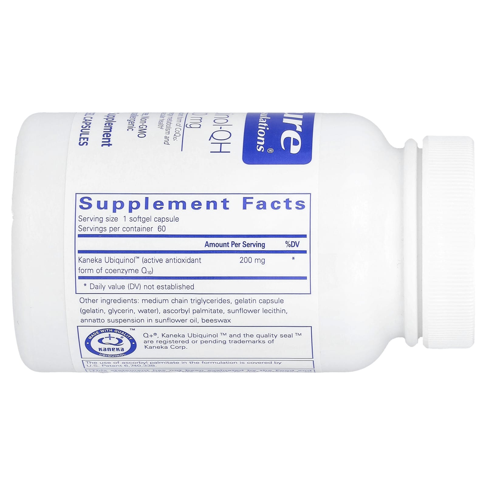 Pure Encapsulations, Ubiquinol-QH, 200 mg, 60 Softgels Capsules - Image 2