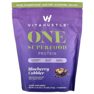 VitaHustle, One Superfood Protein, Blueberry Cobbler, 1.35 lbs (615 g)