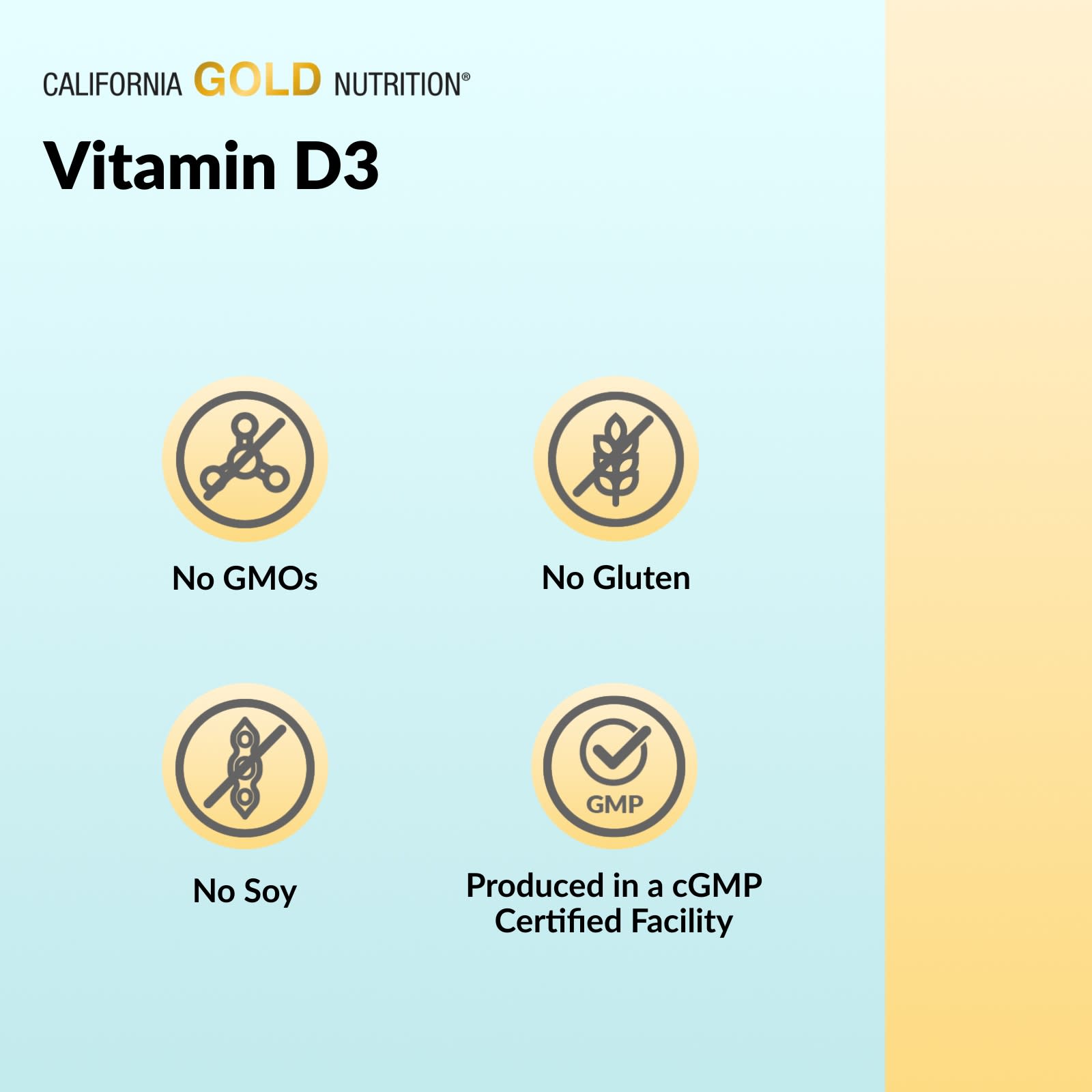 California Gold Nutrition, Vitamin D3, 50 mcg (2,000 IU), 90 Fish Gelatin Softgels - Image 6