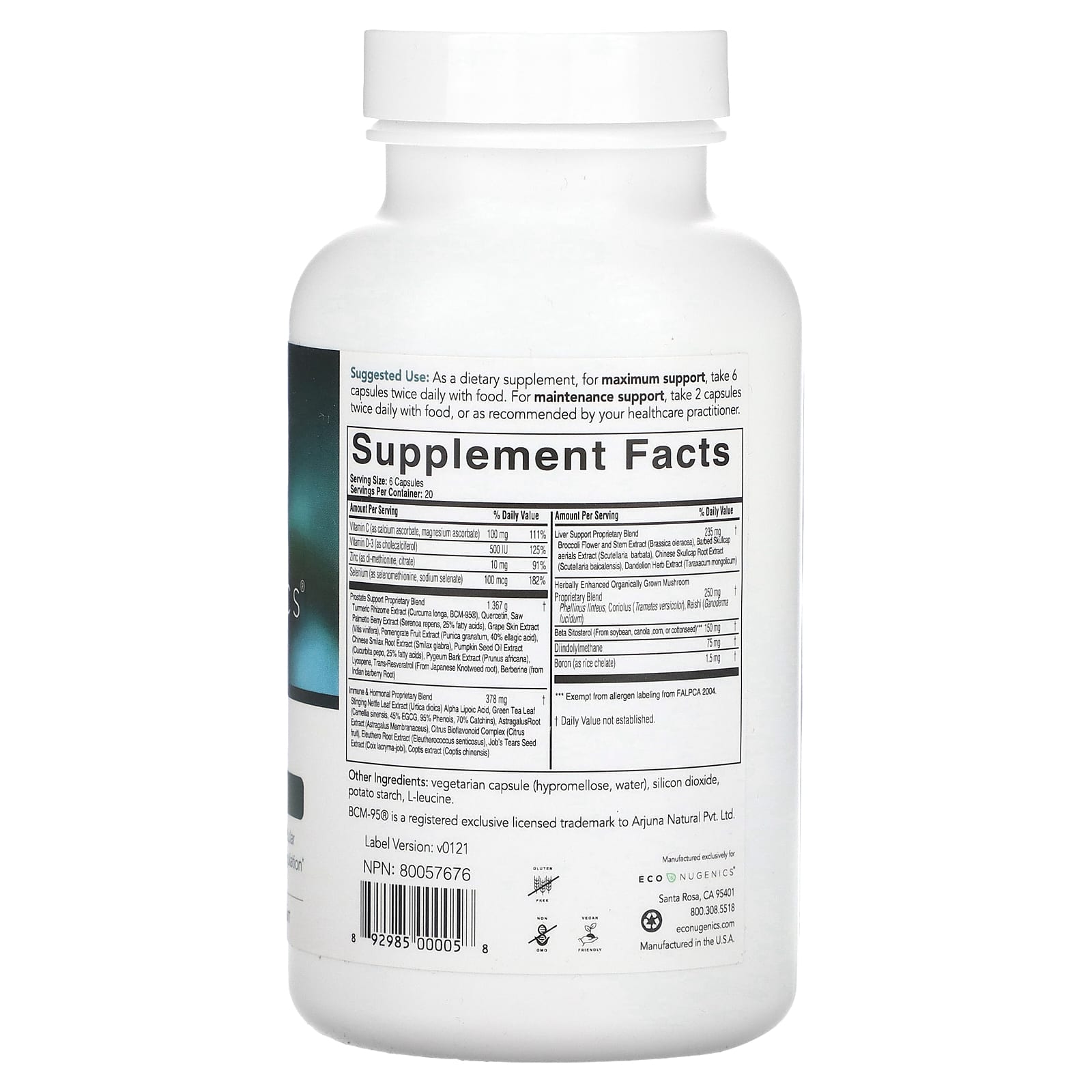 Econugenics, ProstaCaid®, 120 Vegetarian Capsules - Image 2