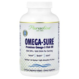 Paradise Herbs, Omega-Sure®, Premium Omega-3 Fish Oil, 120 Pesco Vegetarian Softgels