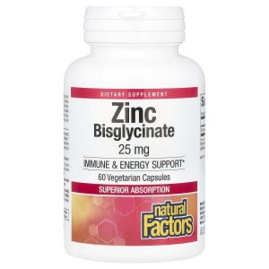 Natural Factors, Zinc Bisglycinate,  25 mg , 60 Vegetarian Capsules