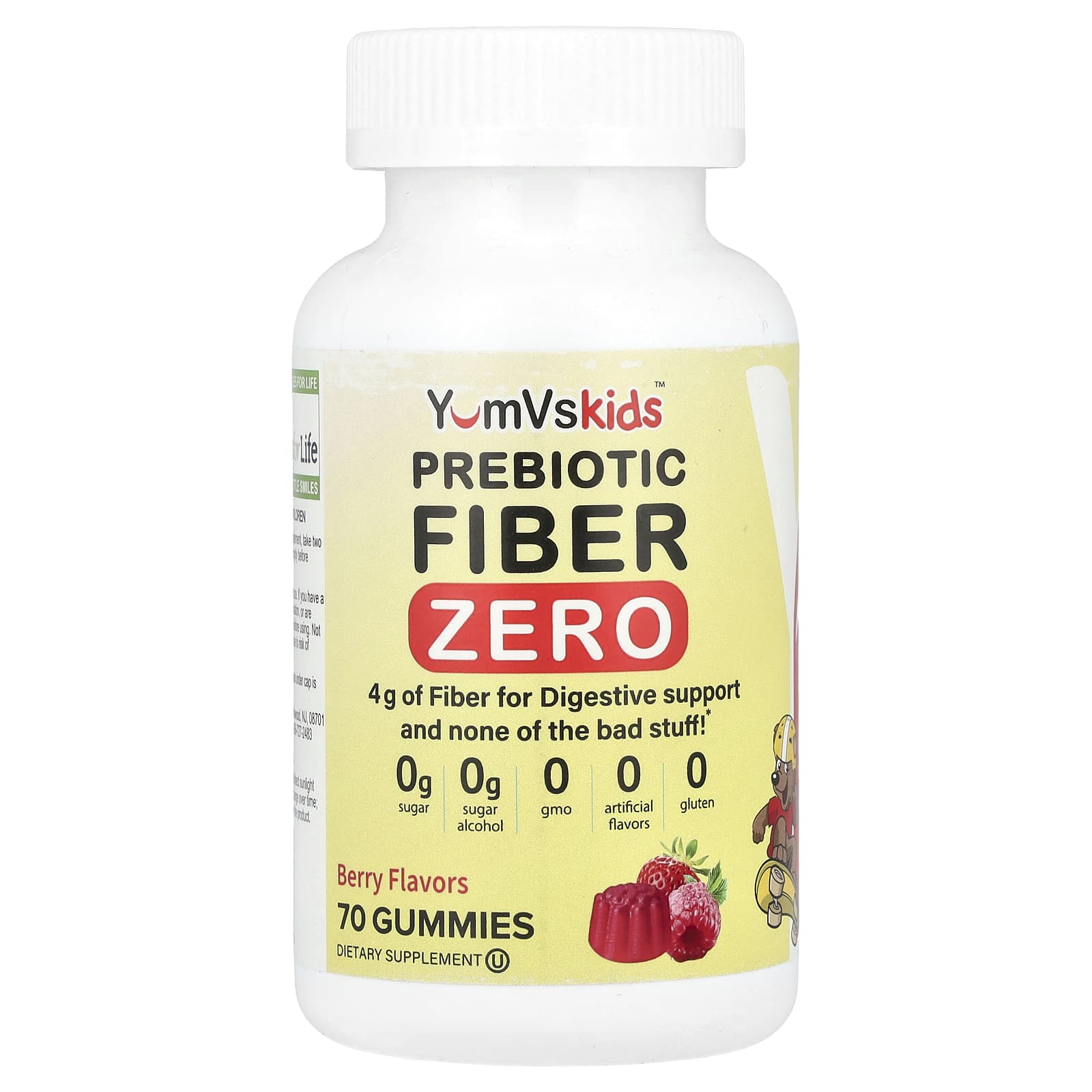 YumVs, Kids™, Prebiotic Fiber Zero Gummies, Berry, 70 Gummies