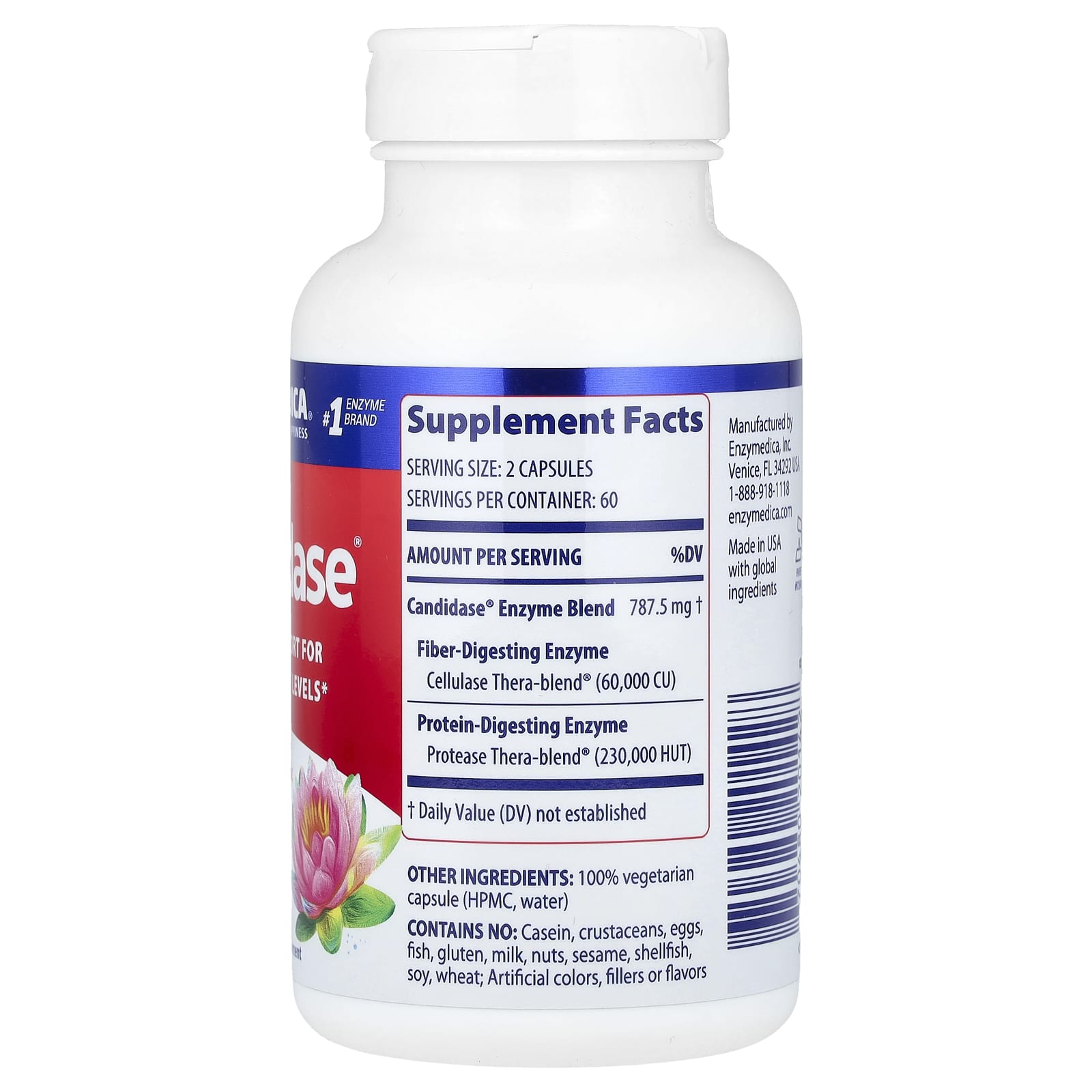Enzymedica, Candidase, 120 Capsules - Image 2
