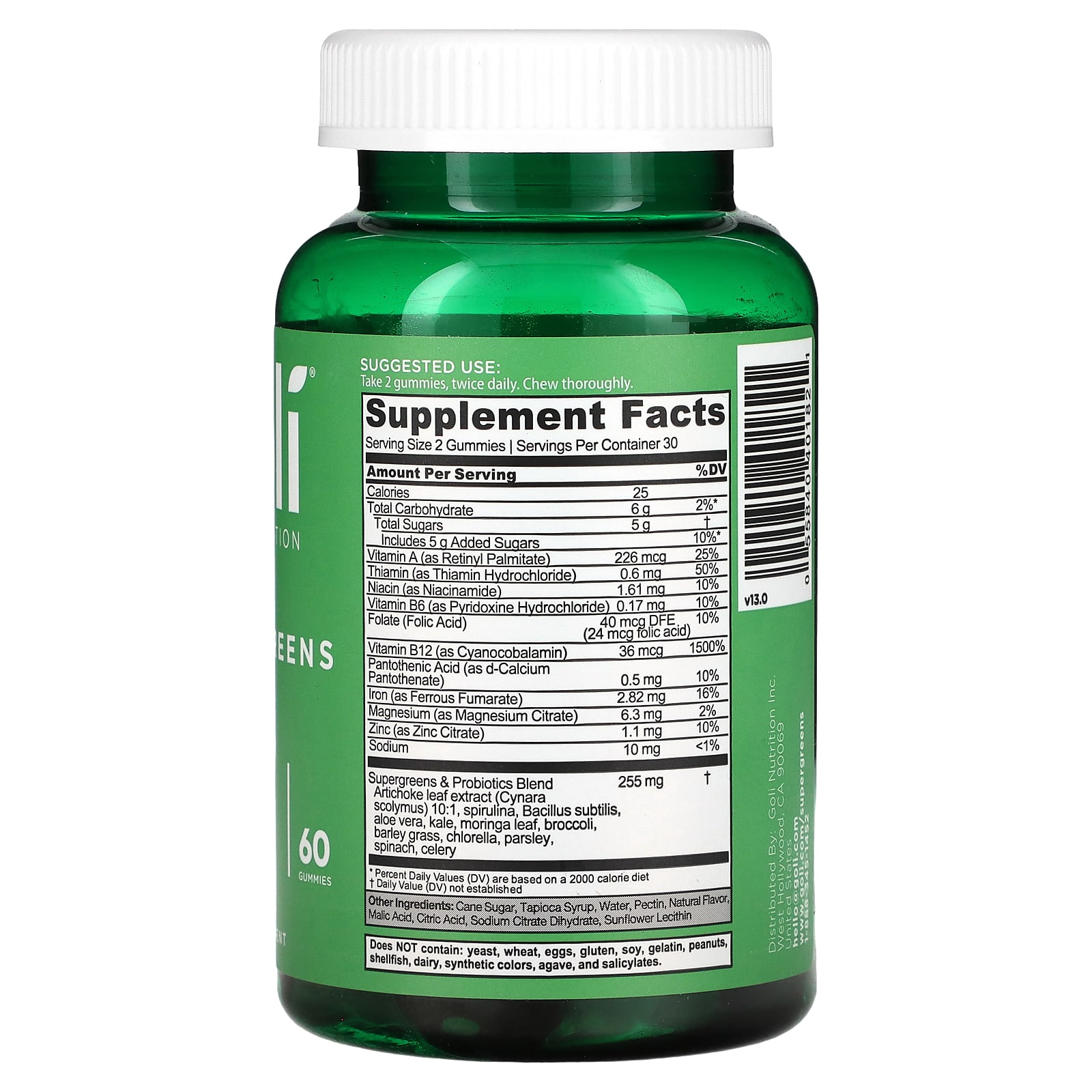 Goli Nutrition, Supergreens Gummies, 60 Gummies - Image 2