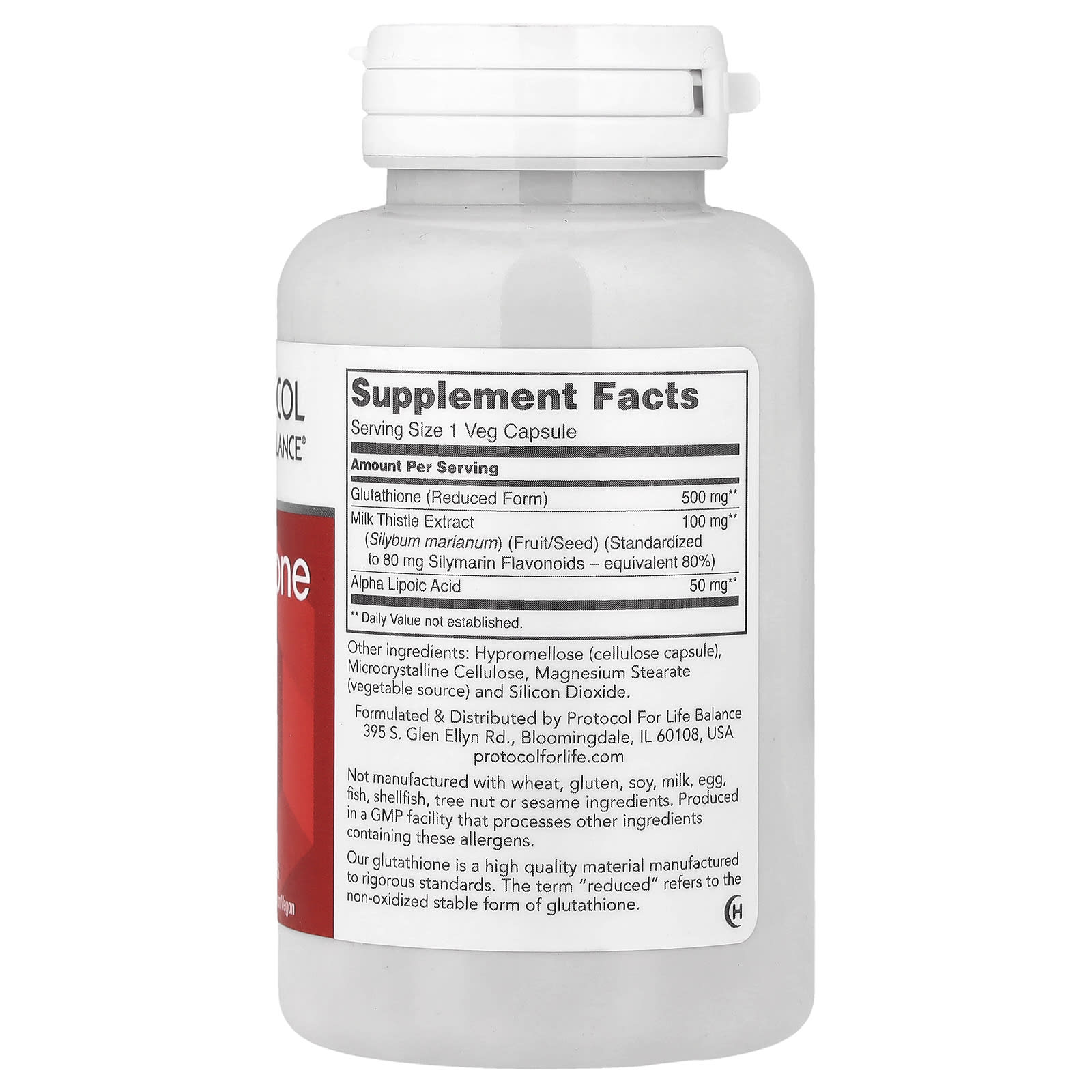 Protocol for Life Balance, Glutathione, 60 Veg Capsules - Image 2
