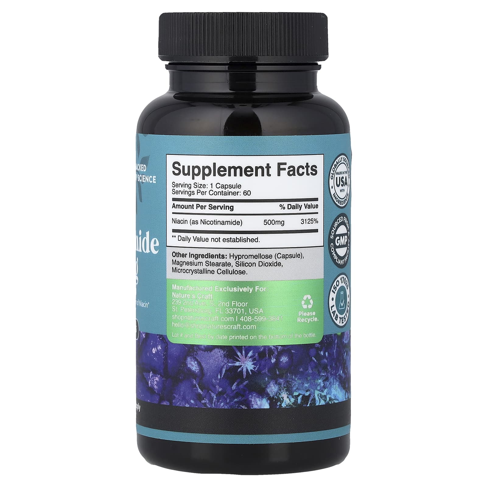 Nature's Craft, Nicotinamide , 500 mg , 60 Capsules - Image 2