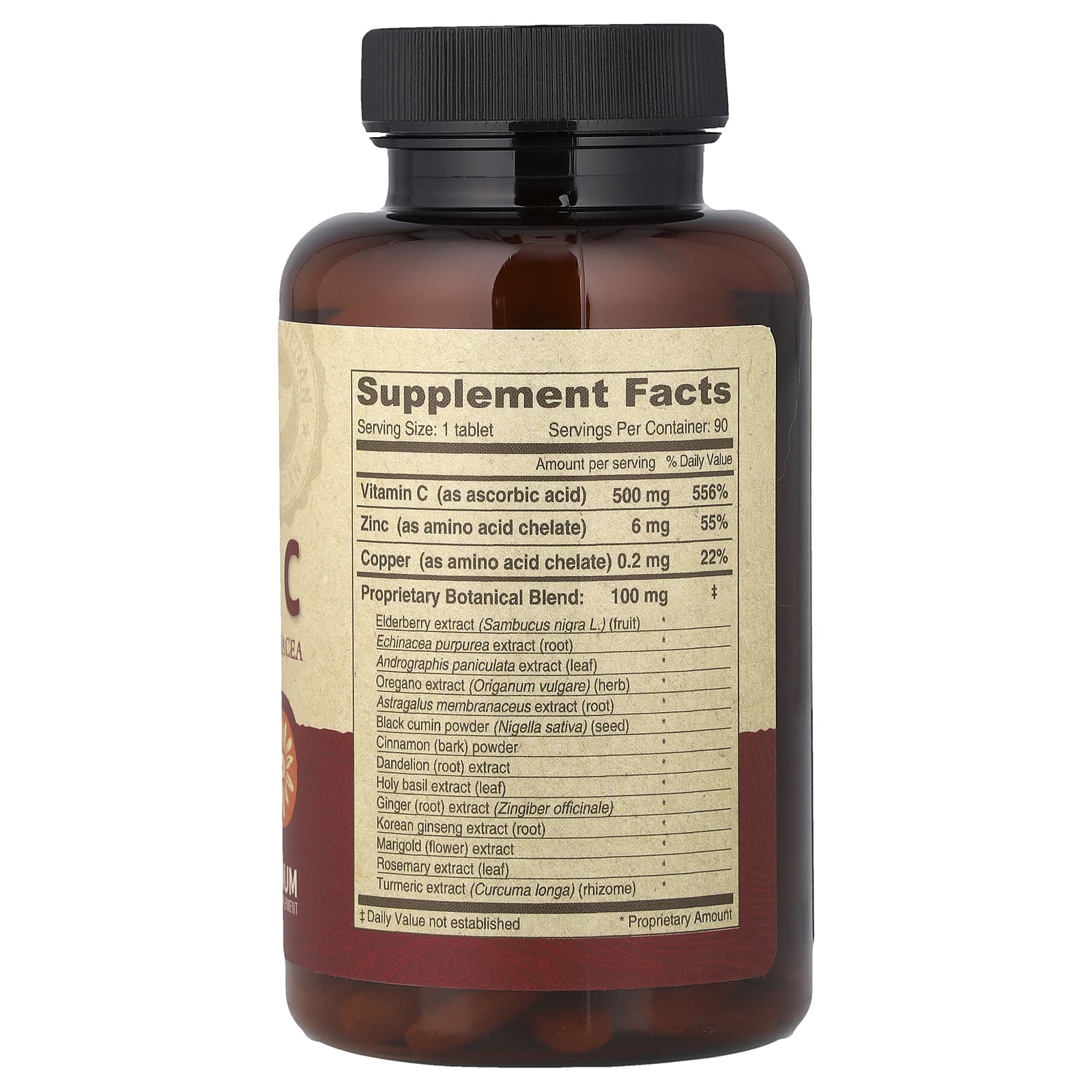 Deva, Vegan Vitamin C with Elderberry, Echinacea, Zinc, 90 Tablets - Image 2
