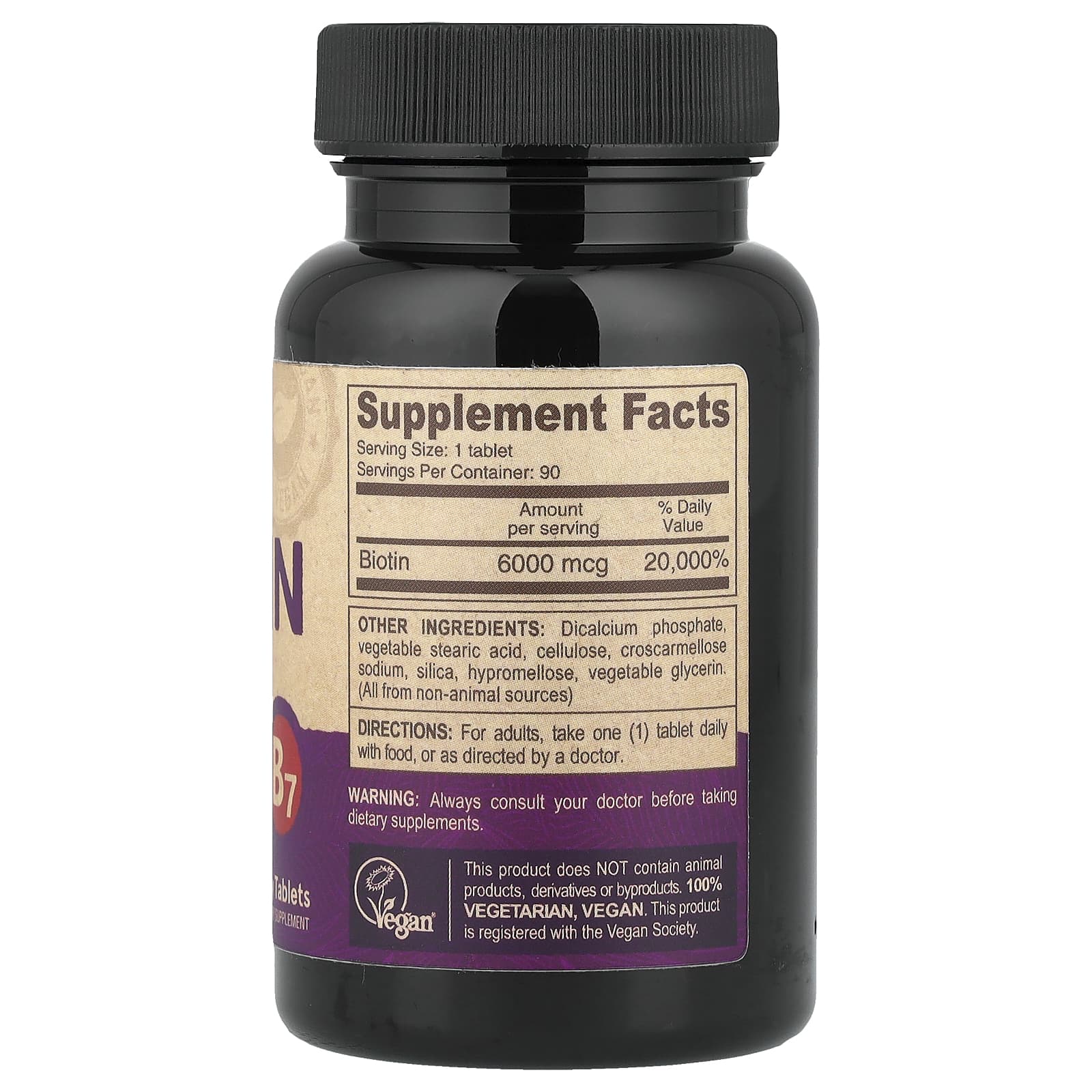 Deva, Vegan Biotin, 6000 mcg, 90 Tablets - Image 2