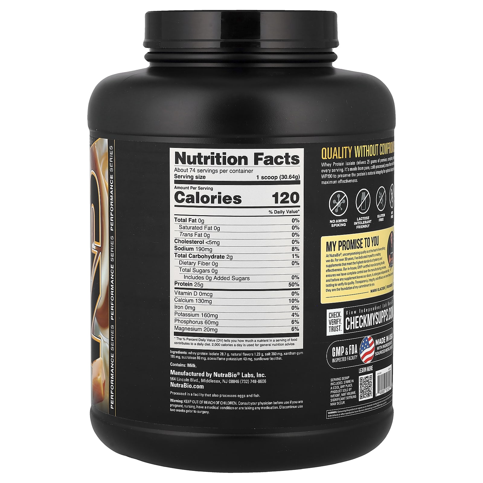 NutraBio, Whey Protein Isolate, Vanilla Caramel , 5 lb (2,268 g) - Image 2