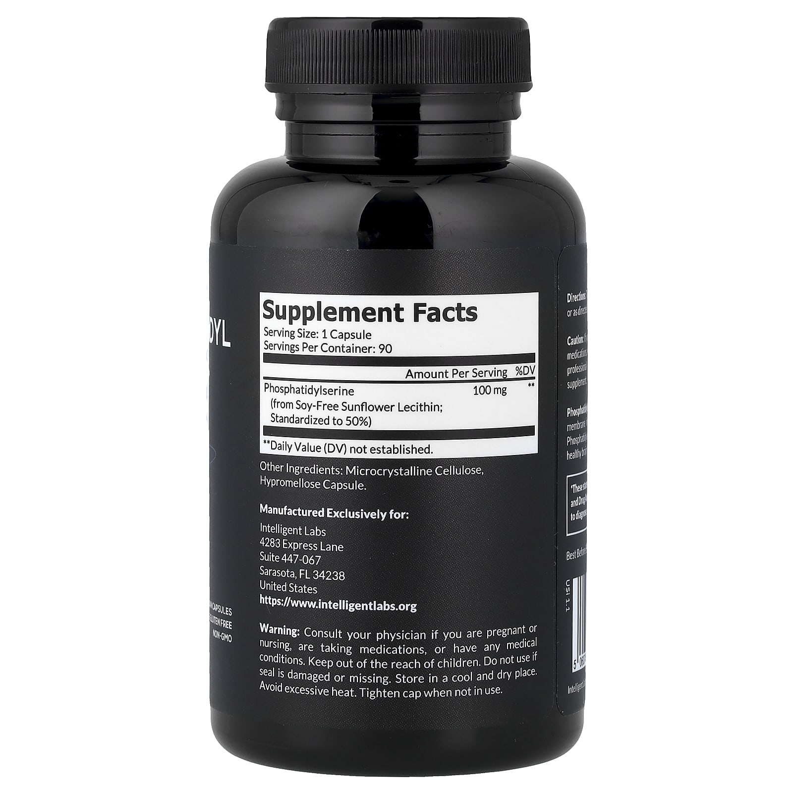 Intelligent Labs, Pure Phosphatidyl Serine, 90 Vegetarian Capsules (100 mg per Capsule) - Image 2