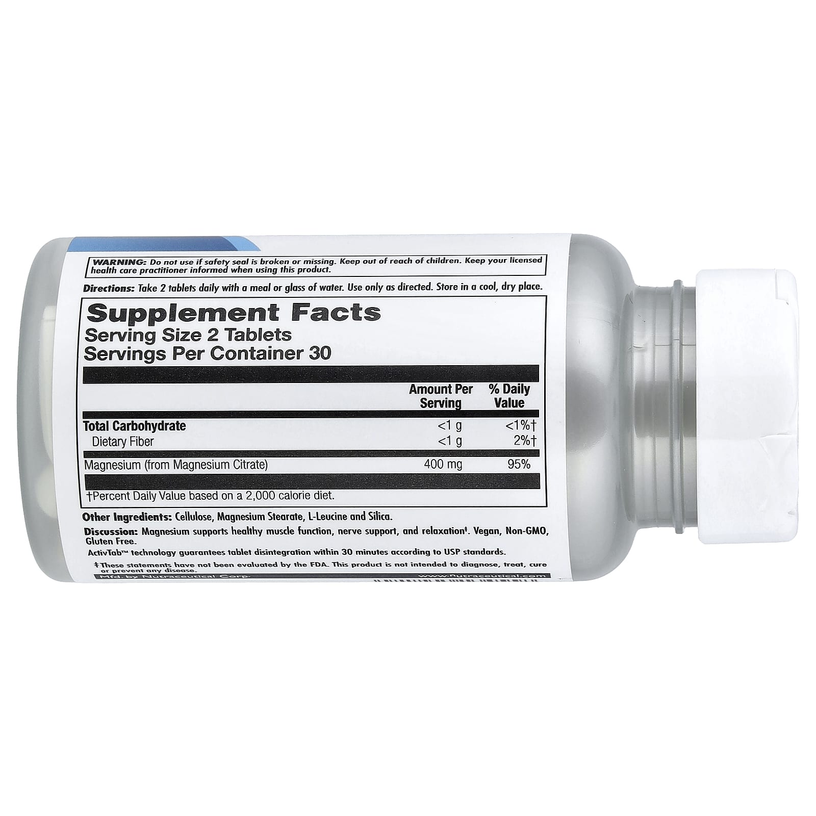 KAL, Magnesium Citrate 400, 60 Tablets (200 mg per Tablet) - Image 2
