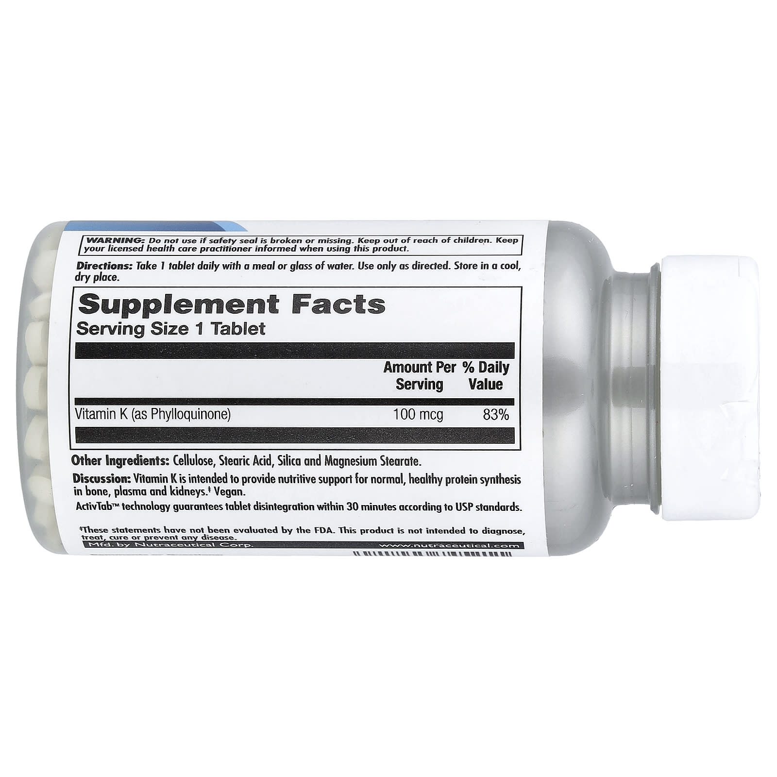 KAL, Vitamin K, 100 mcg, 100 Tablets - Image 2