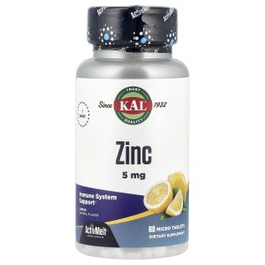 KAL, Zinc, Lemon, 5 mg, 60 Micro Tablets