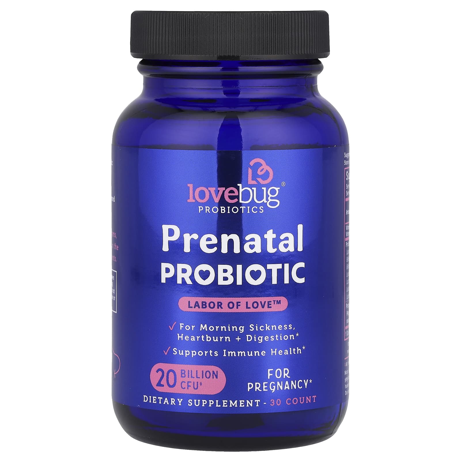 LoveBug Probiotics, Prenatal Probiotic, 20 Billion CFU, 30 Capsules - Image 3
