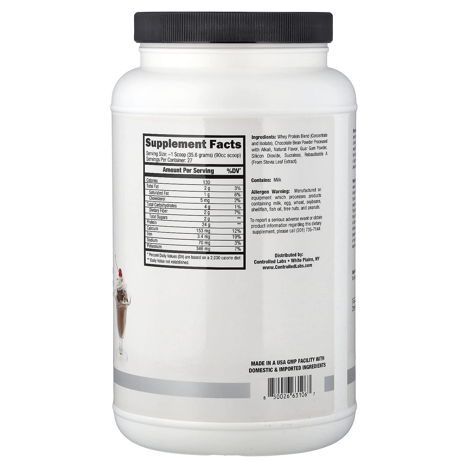 Controlled Labs, PROmore™, Protein Matrix, Chocolate Ice Cream Sundae, 2.1 lbs (961 g) - Image 2