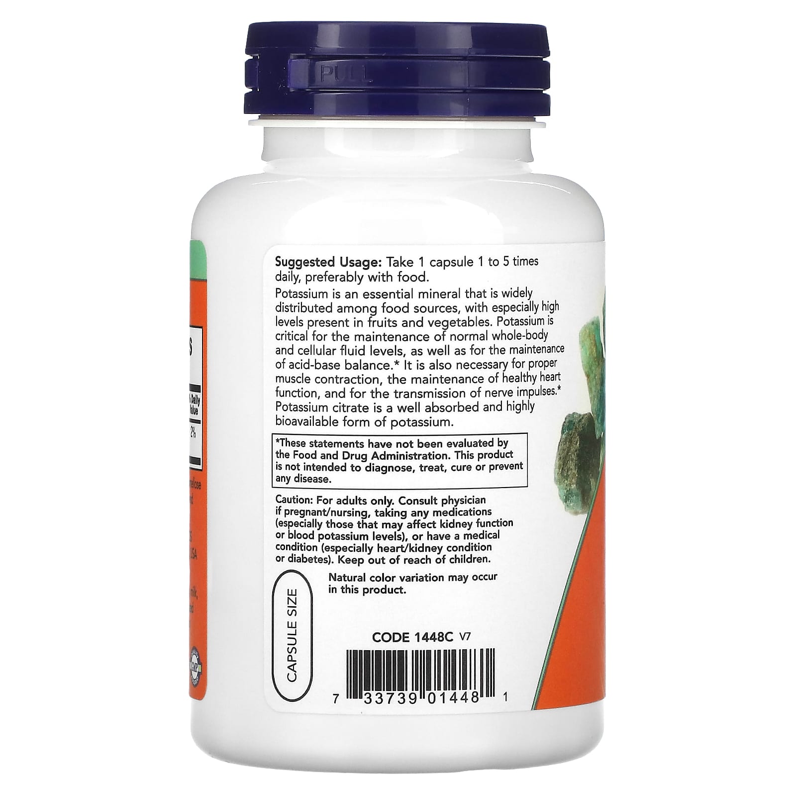 NOW Foods, Potassium Citrate, 99 mg, 180 Veg Capsules - Image 3