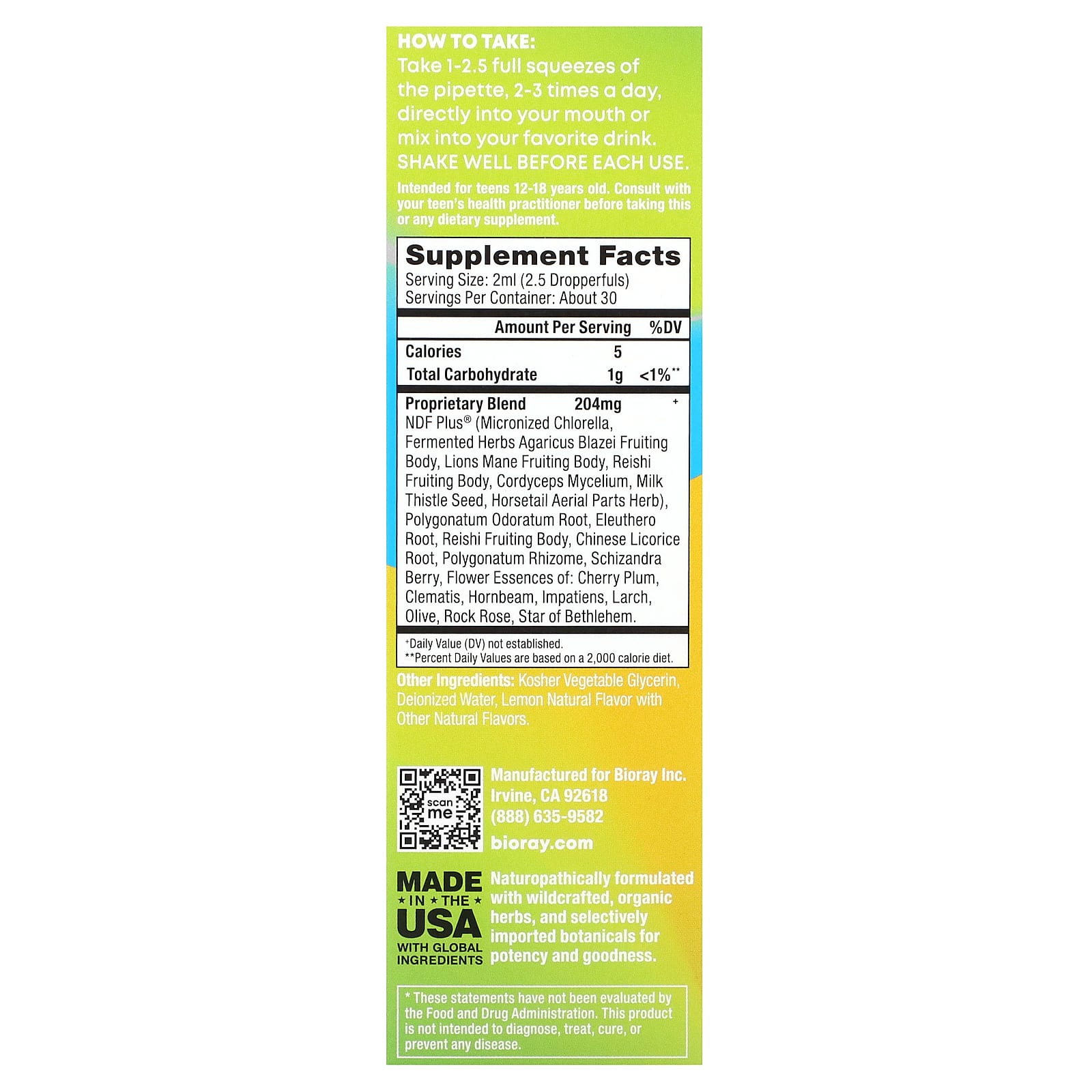 Bioray, Rayz®, Thinking Cap, For Teens, Lemon, 2 fl oz (60 ml) - Image 2
