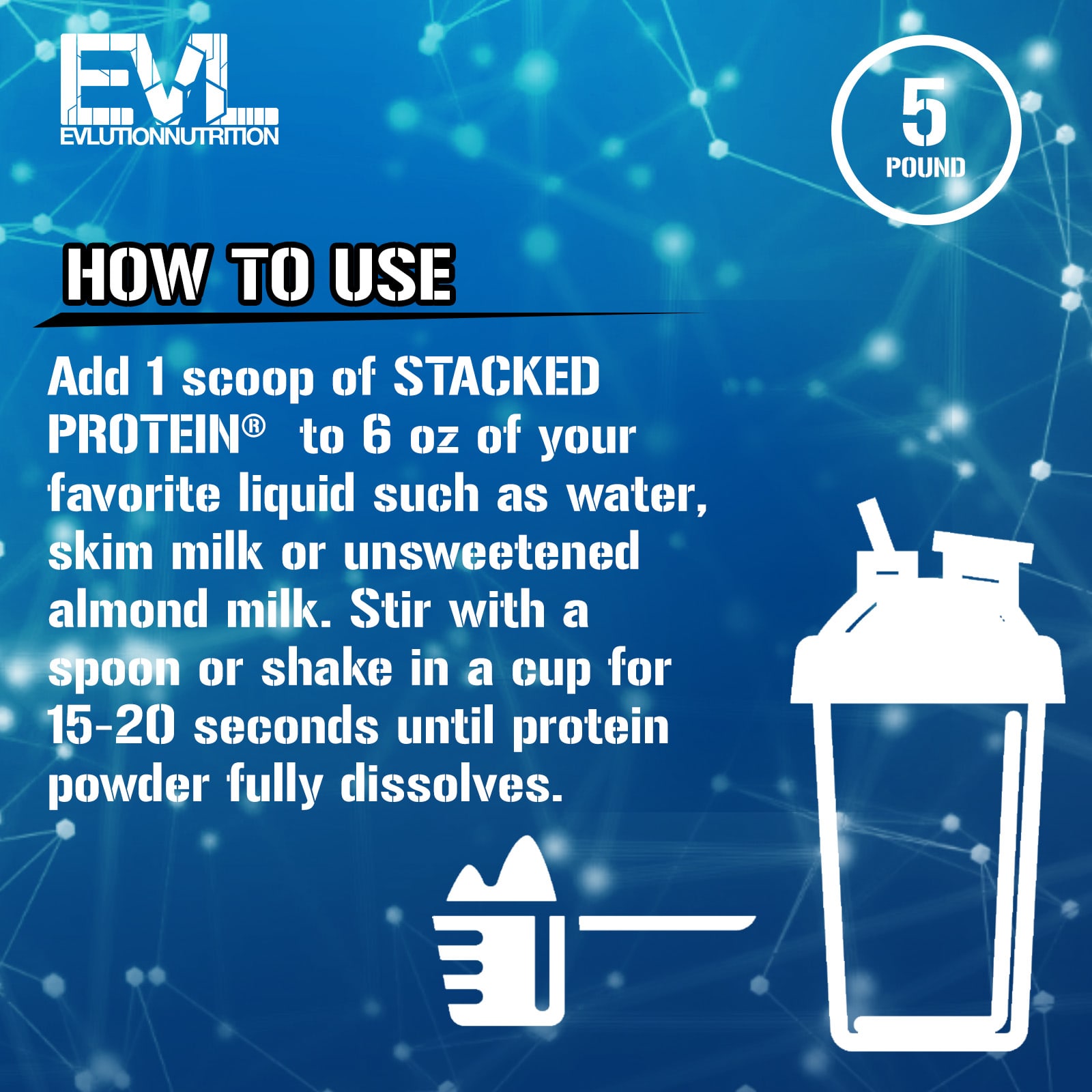 EVLution Nutrition, Stacked Protein, Double Rich Chocolate, 5 lb (2,268 kg) - Image 4